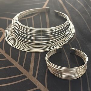 Egyptian Style Silver Choker & Cuff